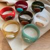 Europe American Style Acrylic Bangle Smudging Retro Hand Ring Cute Irregular Wide Bracelet  Girls