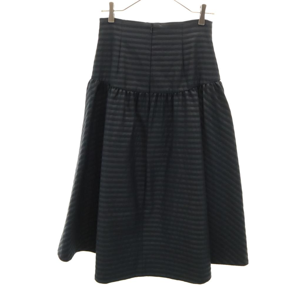 Unused BORDERS At BALCONY Made In Japan Border Pattern Mimole Length Jacquard Flare Skirt Women Used