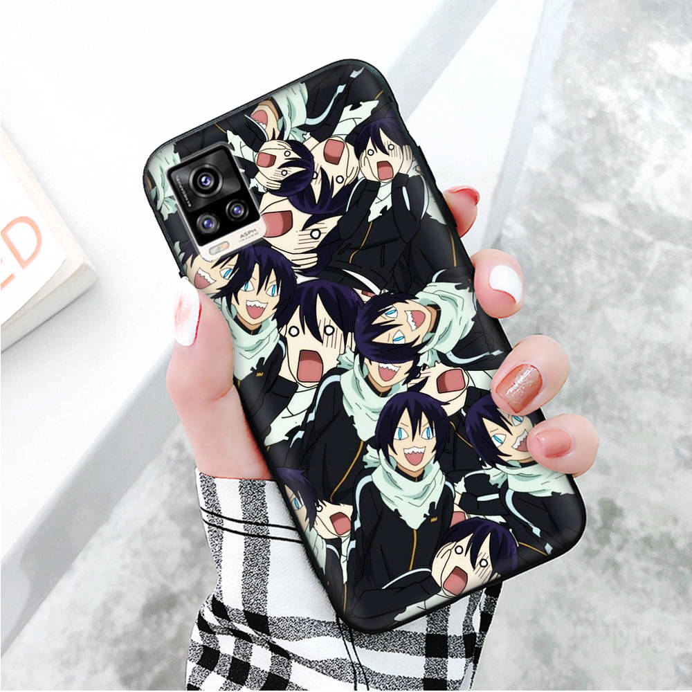Schwarze Hülle für Xiaomi Redmi 13C Note 9 iPhone XR 7 8 14 15 11 12 13 X XS Pro Max Samsung A25 S23 S24 FE Ultra Plus Noragami Anime