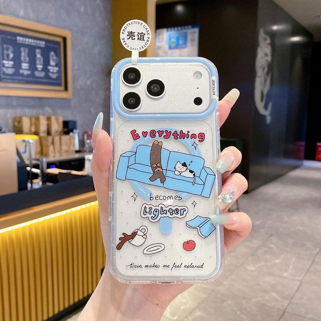 iPhone11Pro Colorful Glitter Magnetic Phone Case Cute Animal Apple 11 Puppy Protective Case