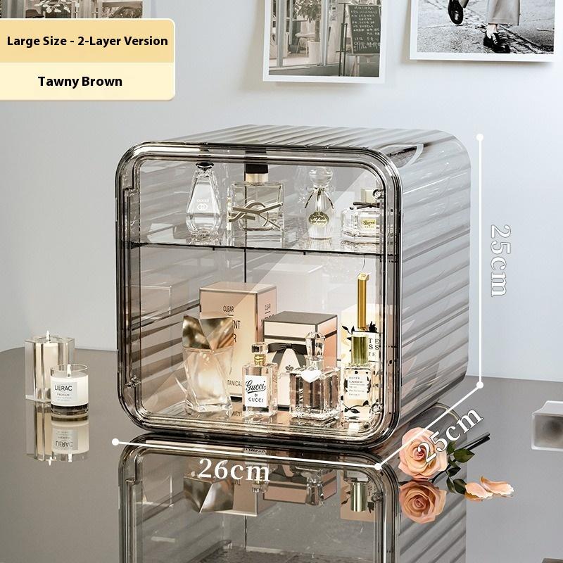 Cosmetics Storage Box Light Luxury Dust Box Dresser Perfume Skin Care Products Powder Mask Large Capacity Storage Shelf