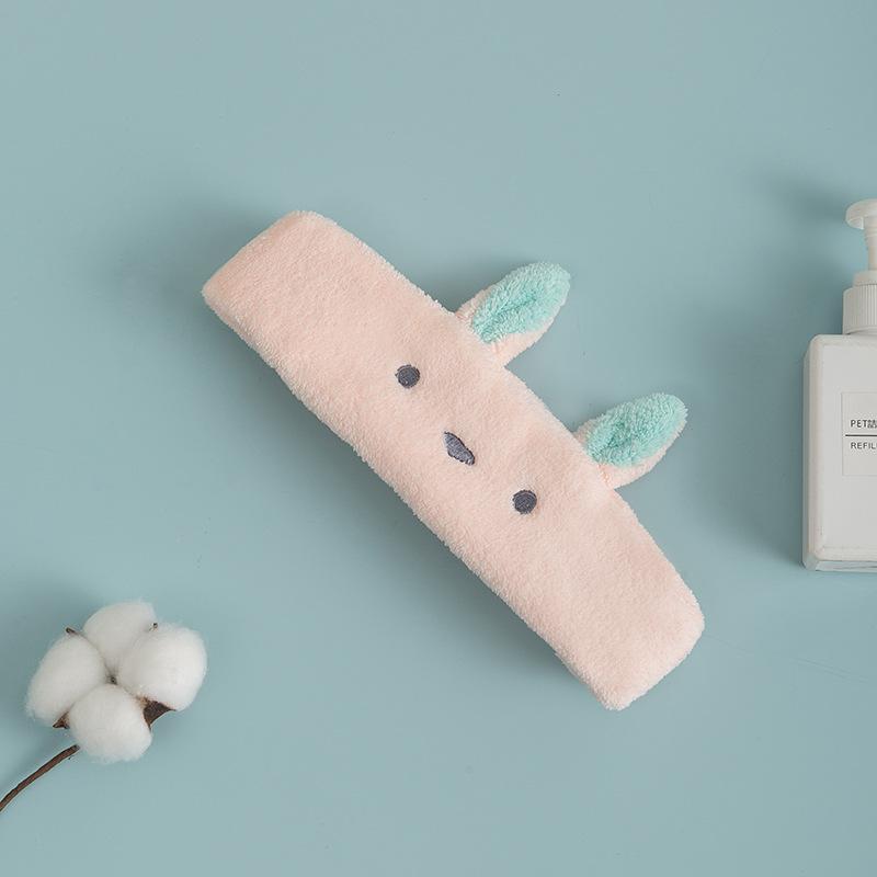 Cartoon coral fleece plush headband, cute face-washing sports headband, women's hairband, bow headband, hair accessory