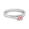 Solitaire Round Cut Pink Zirconia 925 Sterling Silver Promise Women Wedding Ring