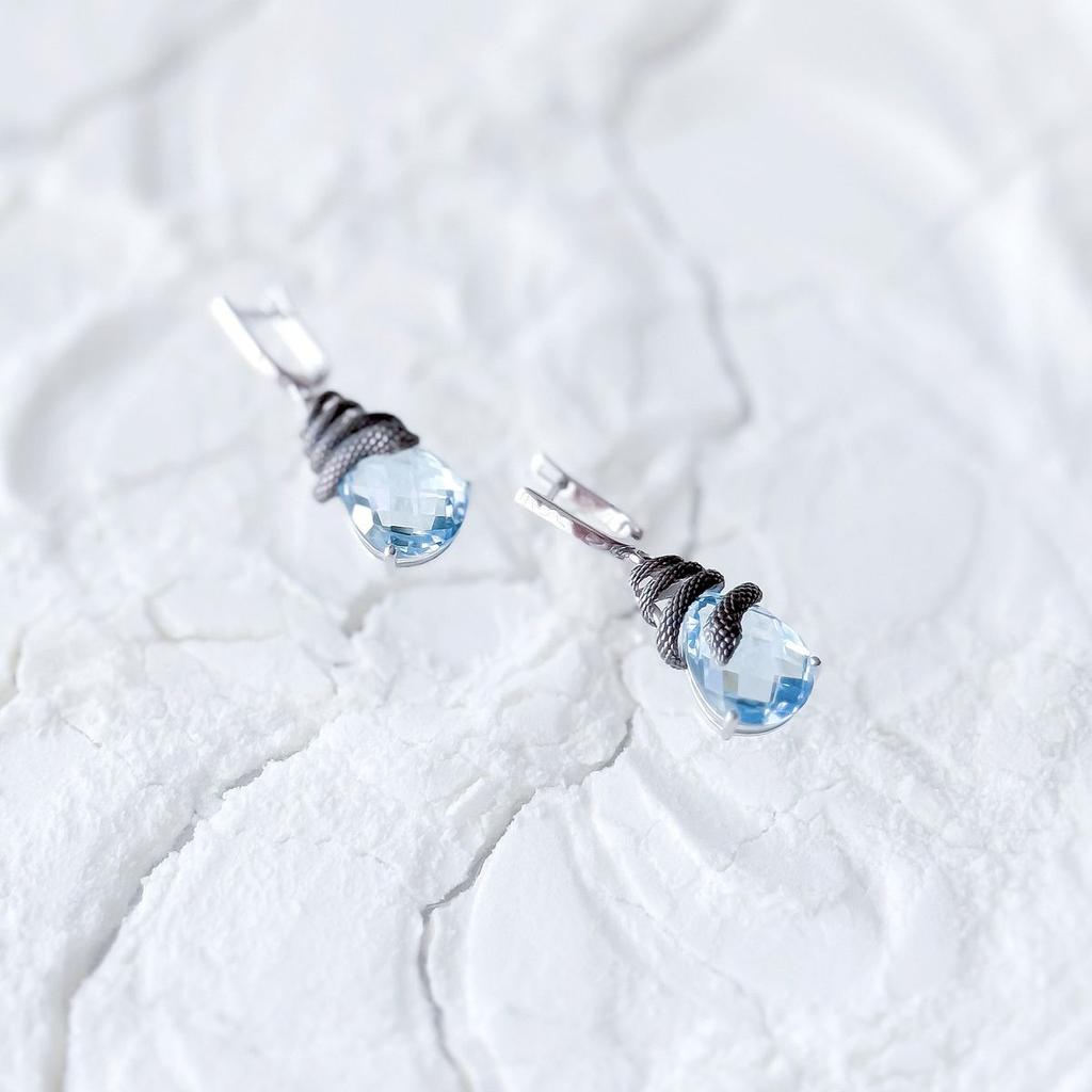 Серебряные серьги с натуральным топазом 20.183ct (2167730)