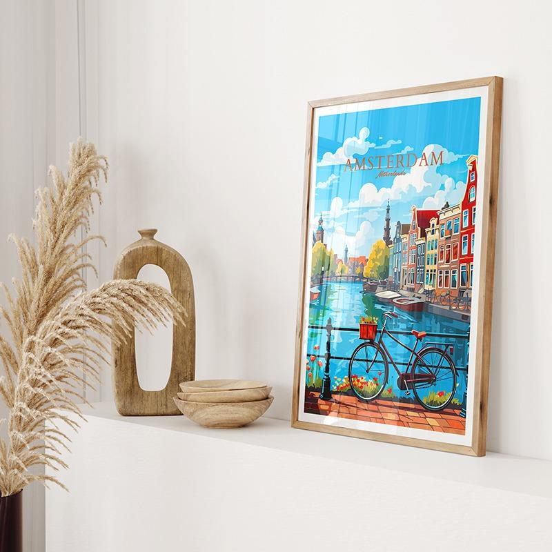 Denmark Portugal Holland Travel Poster Copenhagen Madeira Porto Canvas Painting Wall Art Picture for Living Room Home Decor