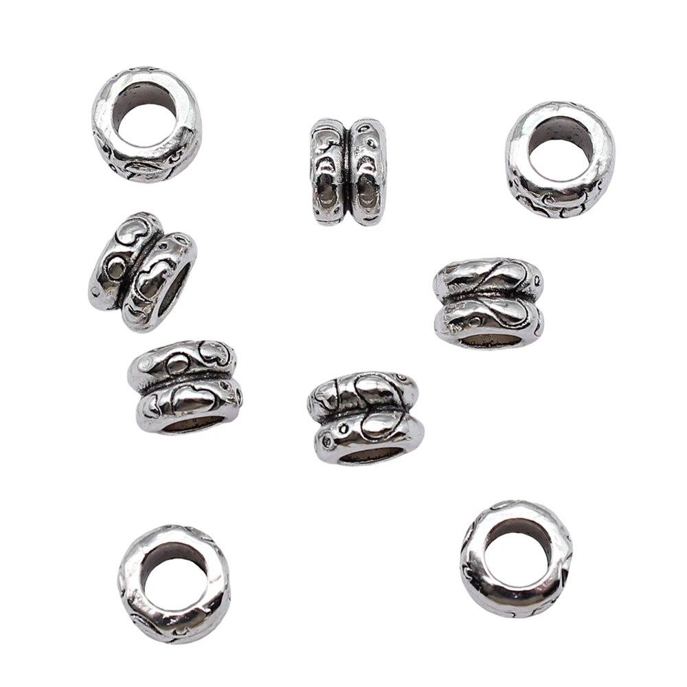 Perles à gros trou Perles d'espacement en vrac Accessoires pour hommes Bijoux faits à la main pour hommes