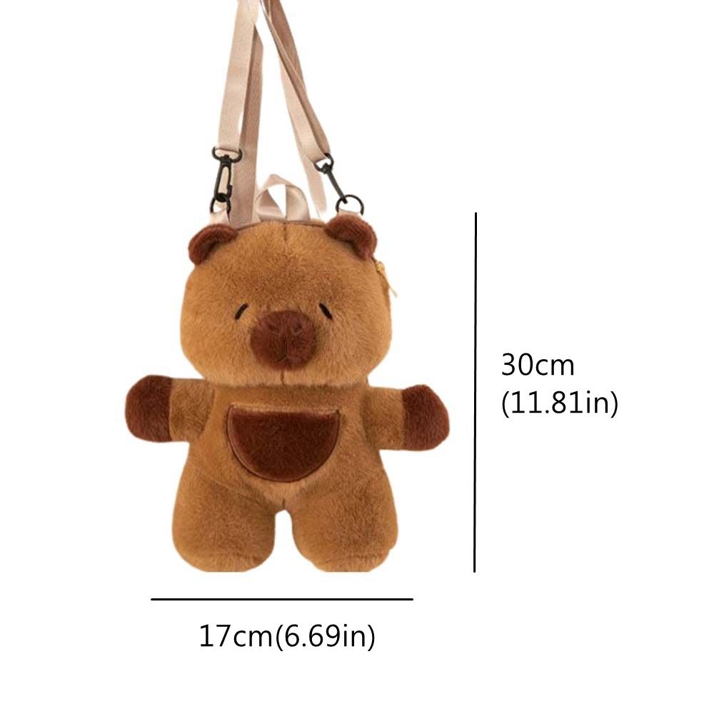 Large Capacity Capybara Plush Handbag Stuffed Cartoon Backpack Capybara Crossbody Bag  Unisex