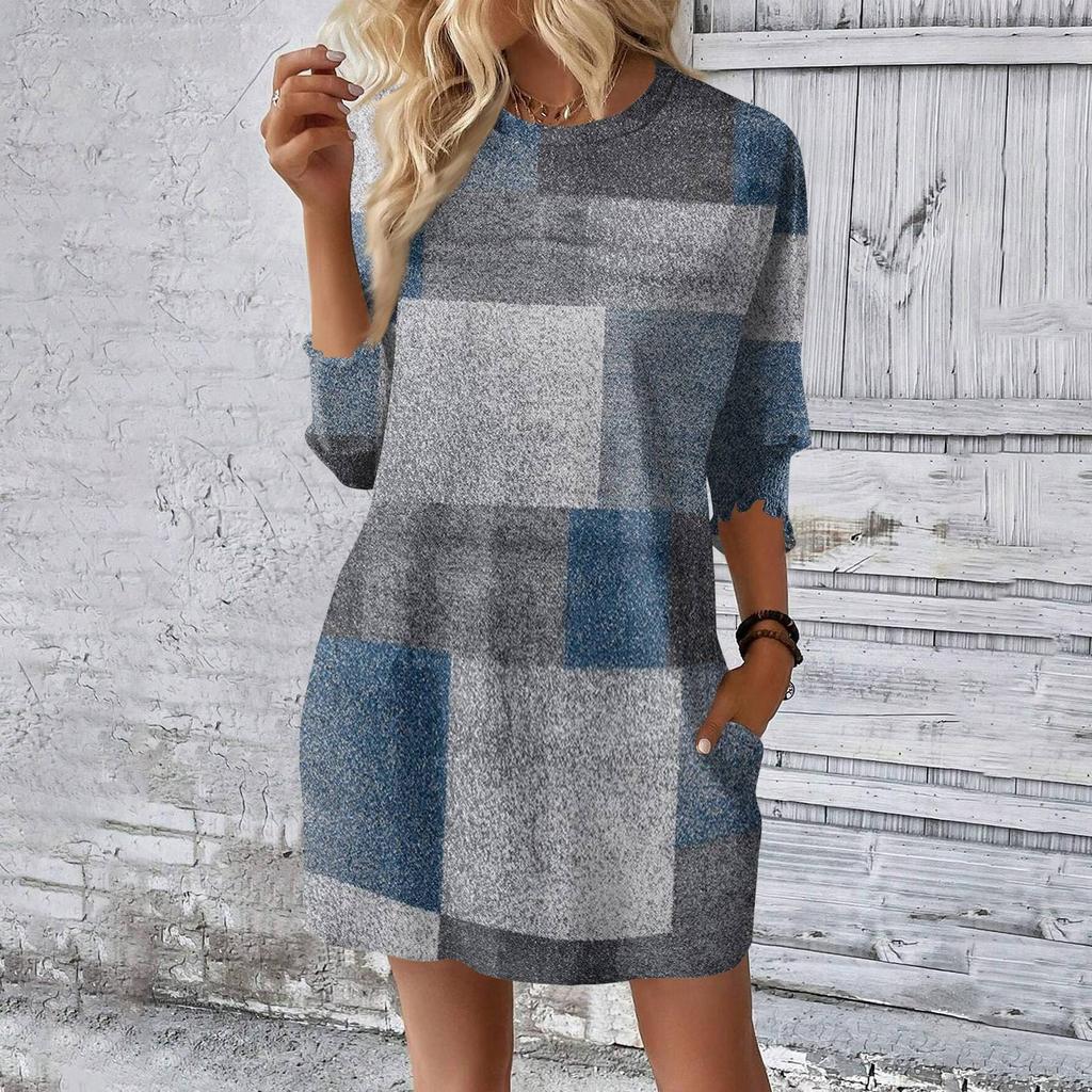 Women's Fashionable Retro Printing Loose Dress