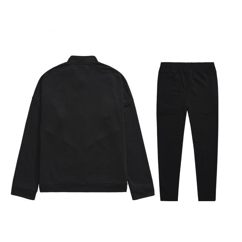 Li Ning Loose Fit Drop Shoulder Sweatshirt And Mid Waist Pants Casual Sports Set Men sweatshirt, pants Black AWEU041-1