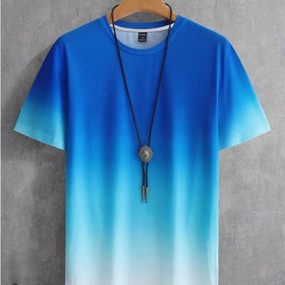 Neues Sommer-T-Shirt für Herrenmode mit kreativem Farbverlauf und Aufdruck für Herren