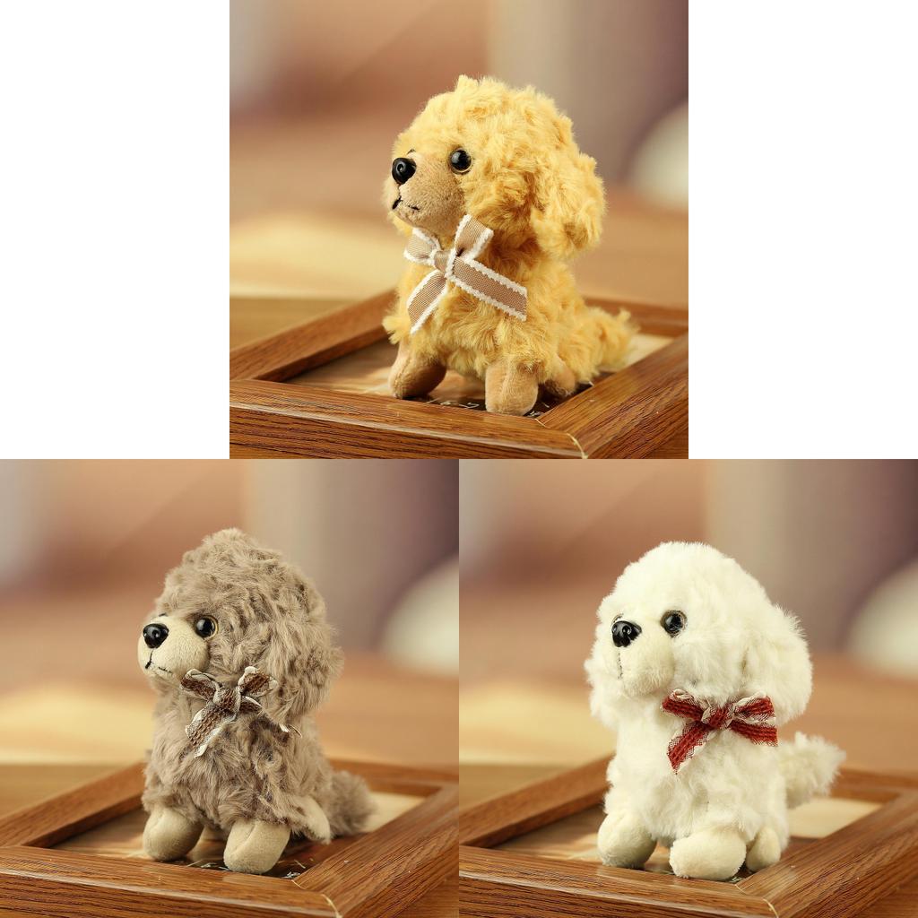Plush Teddy Dog Keychain With Pp Cotton Filling For Couples And Travel Accessories