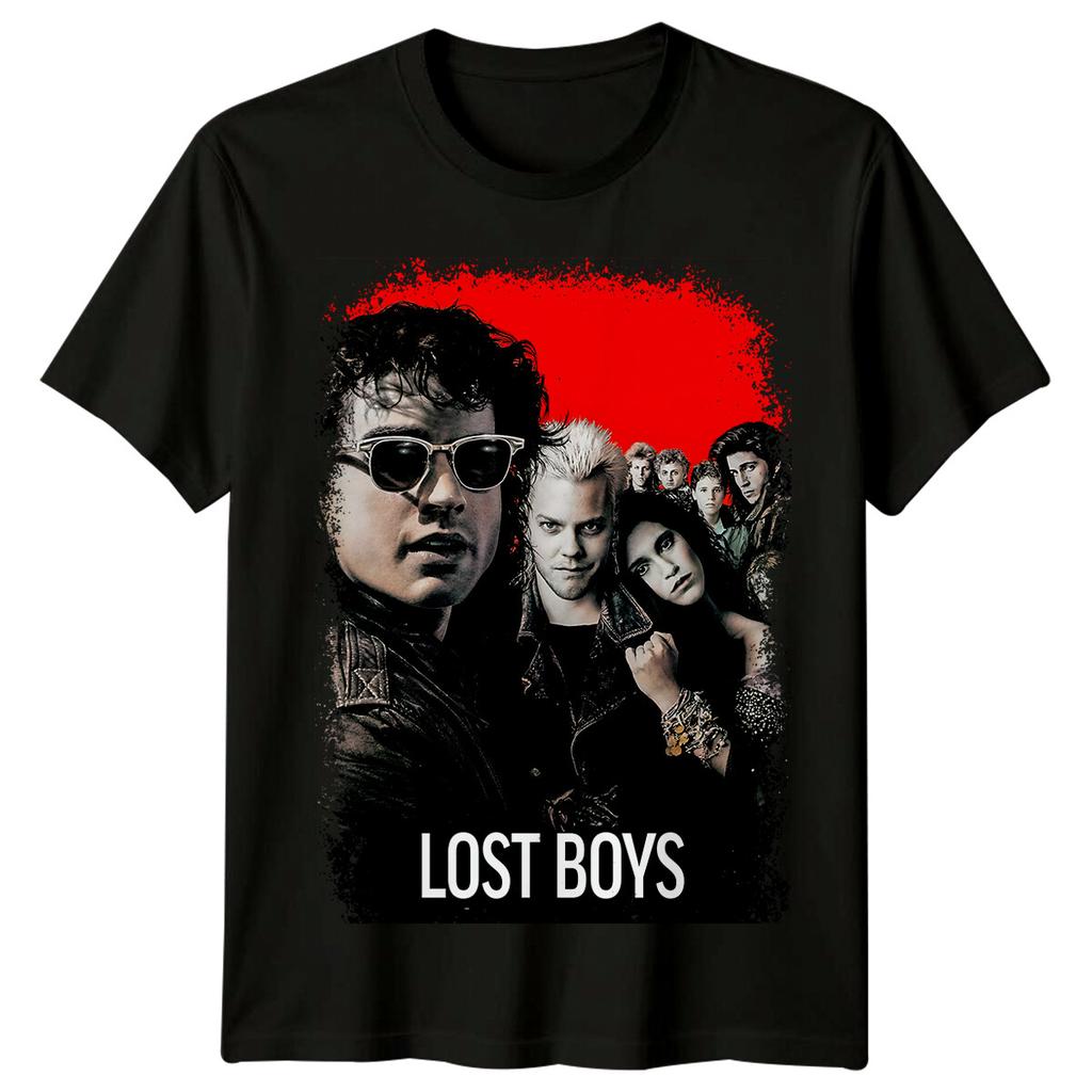 Lost Boys Movie Poster Inspired 100% Cotton T-shirt Mens Tees Top Retro Classic Film Graphic Tee Unisex