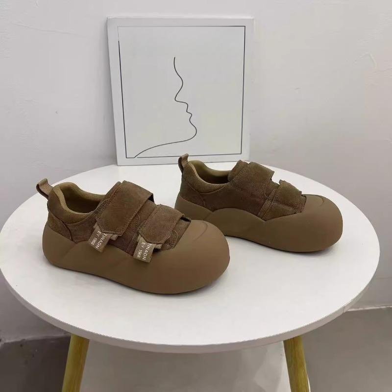 Girls' Magic Tape Shoes - New Style Round-Toe Casual Sneakers