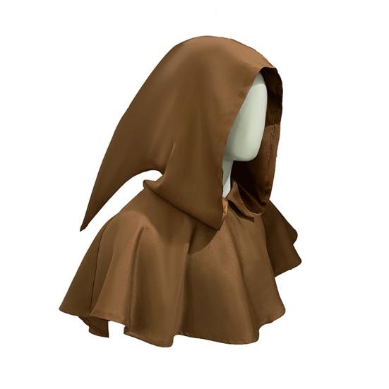 Halloween Cape Hood Medieval Death Hat Solid Color Retro Dark Style Cosplay Costume Stage Show Performance Shawl Cap