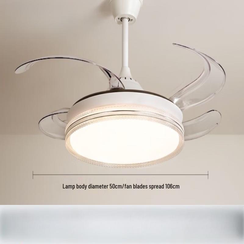 

42-inch Crystal Invisible Ceiling Fan with Light