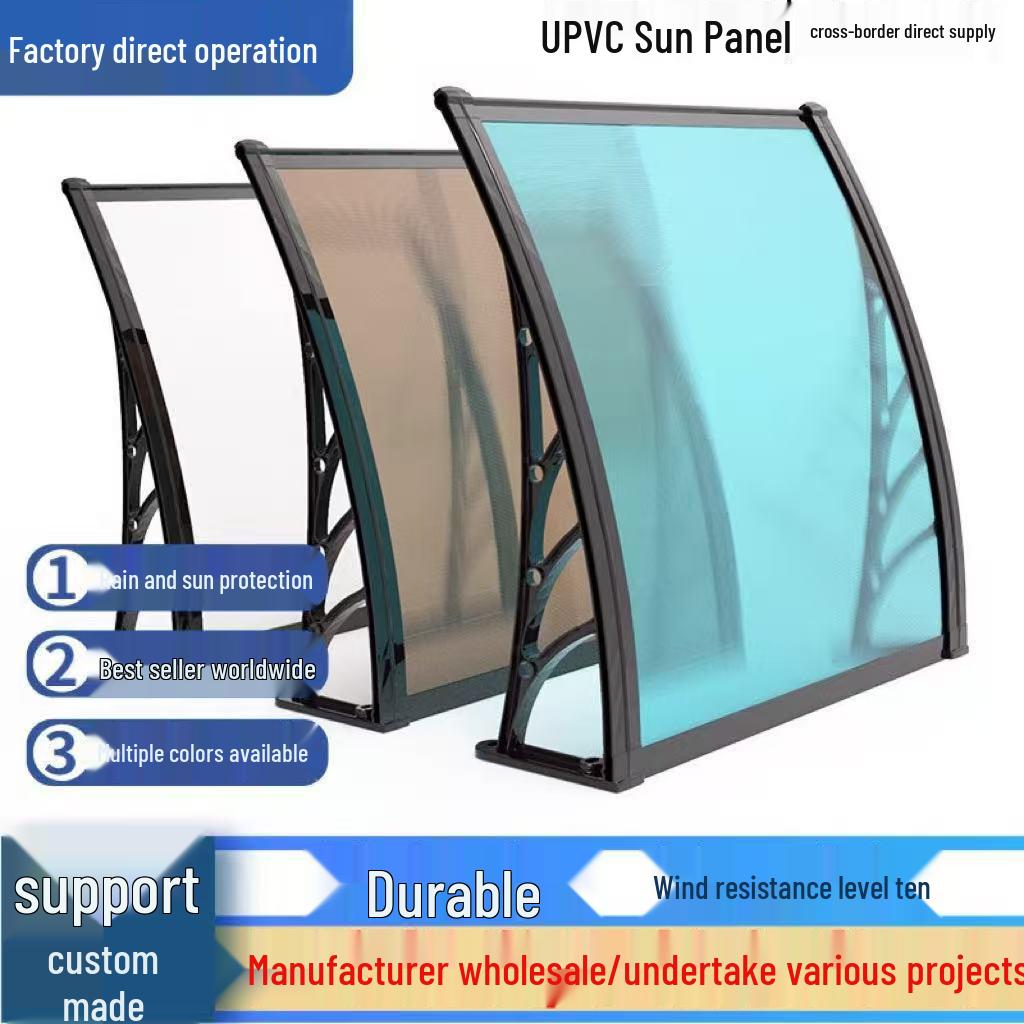 

Водонепроникний полікарбонатний навіс для вікон та дверей 60x80cm, 2 brackets, 1 board
