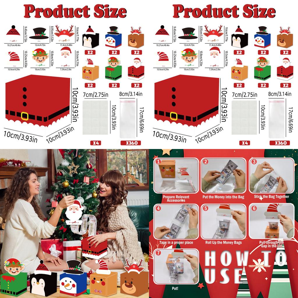 Pouch Holiday Christmas Set With Cash Extraction Feature For Festive Gifting