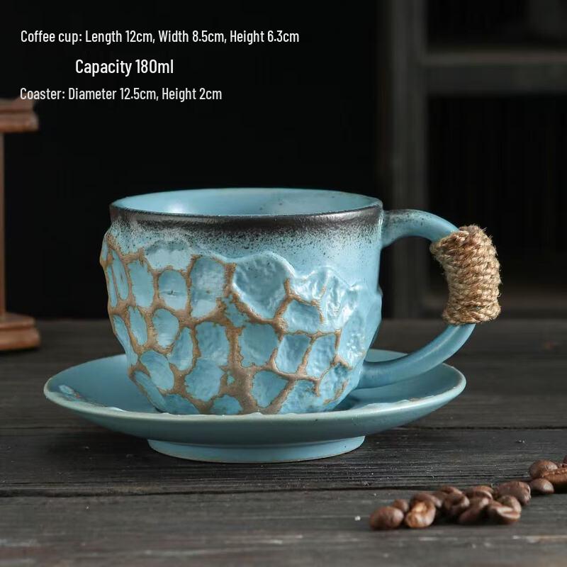 

OLOEY Vintage Hand-Pinched Ceramic Meteorite Mug & Saucer