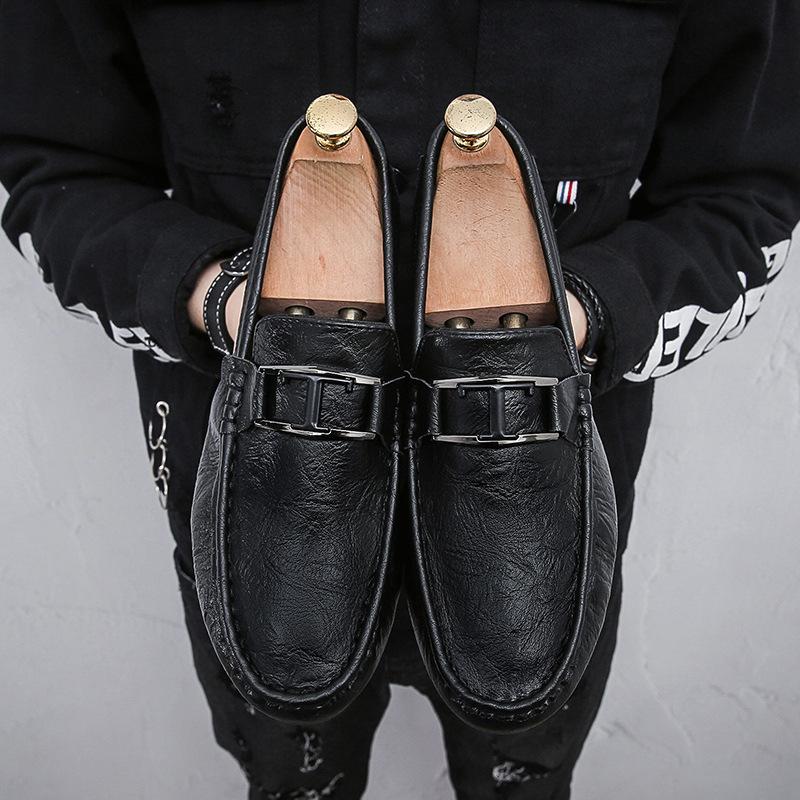 European station men's shoes Doudou shoes 2024 summer new models, British style trend casual one-pedal soft-soled lazy shoes