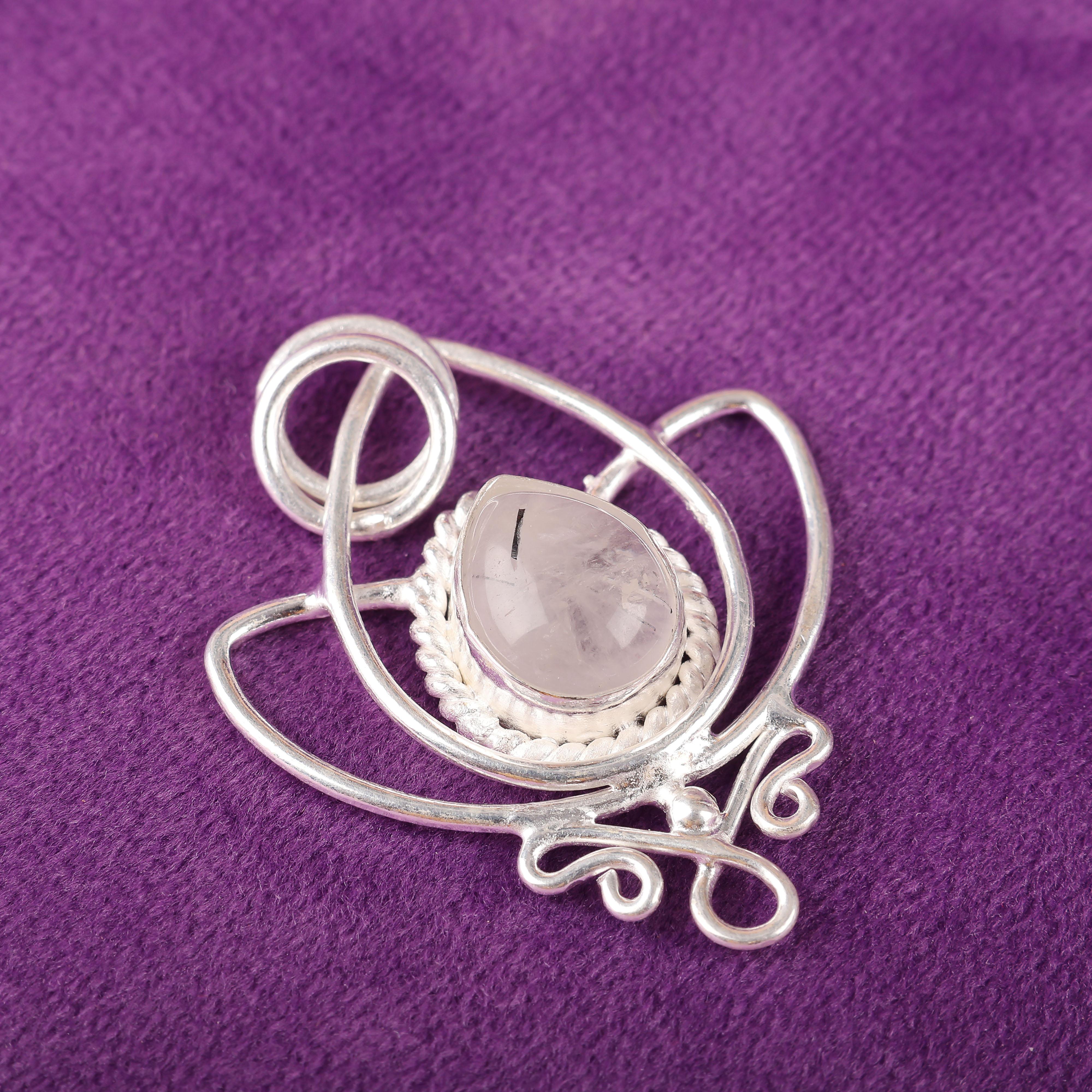 

Украшения из драгоценных камней Черного Рутила, Подвеска из стерлингового серебра 925 пробы, Красивая серебряная подвеска, Богемные украшения ручной работы для свадебного подарка 1.44 inches чёрный