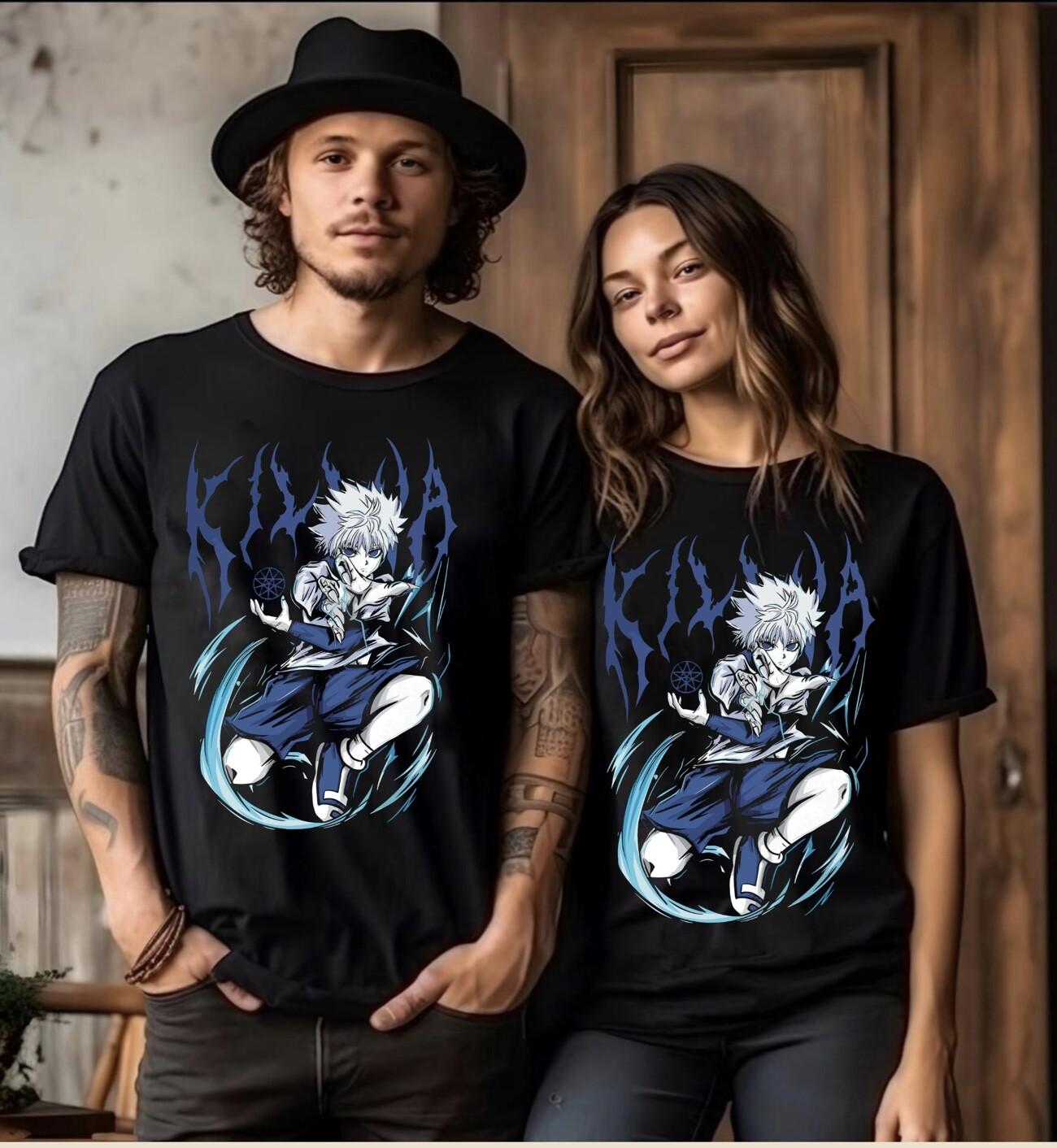 Killua Shirt Hunter X Hunter Tshirt HXH T-Shirt Mens Womens Tees Top Gon Anime Hisoka Meruem Hisoka XL