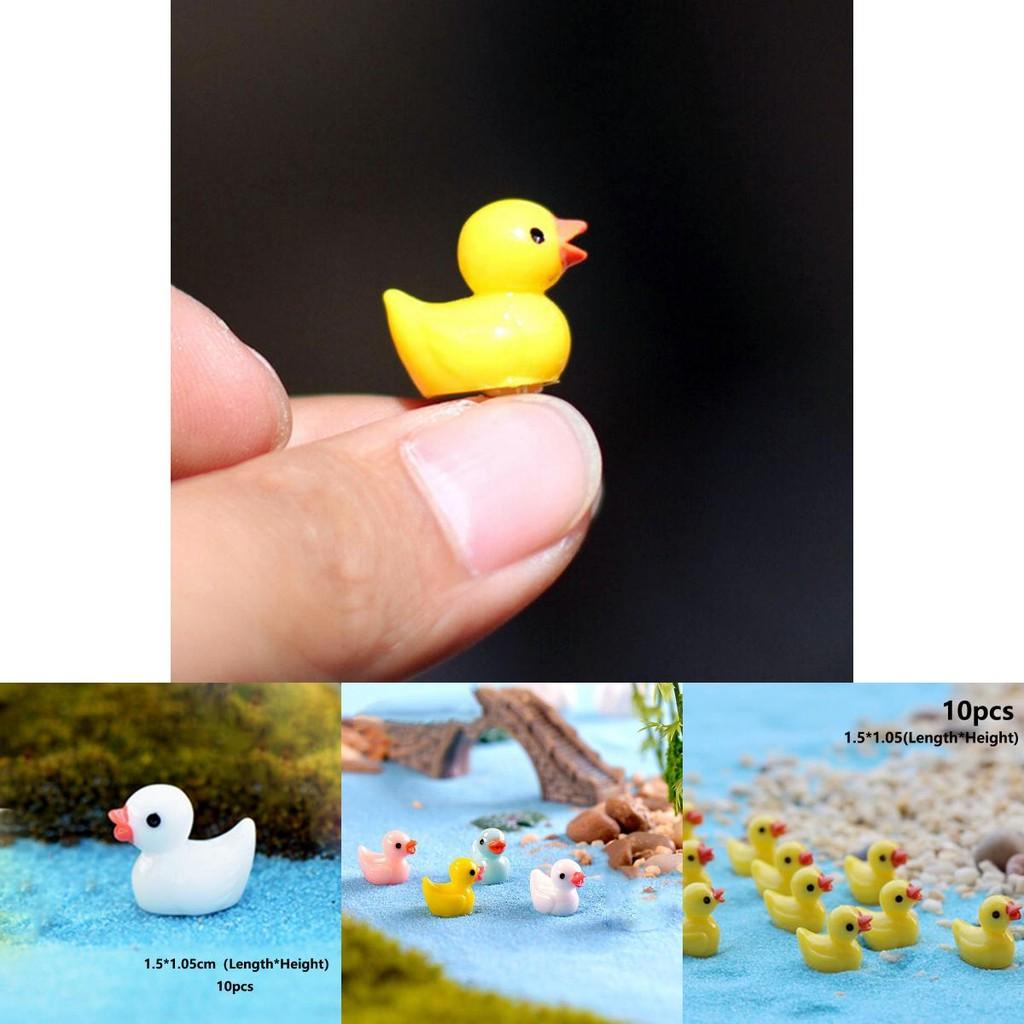 Adorable 5 Colors Mini Colorful Duck Resin Ornaments For Charming Micro Landscapes