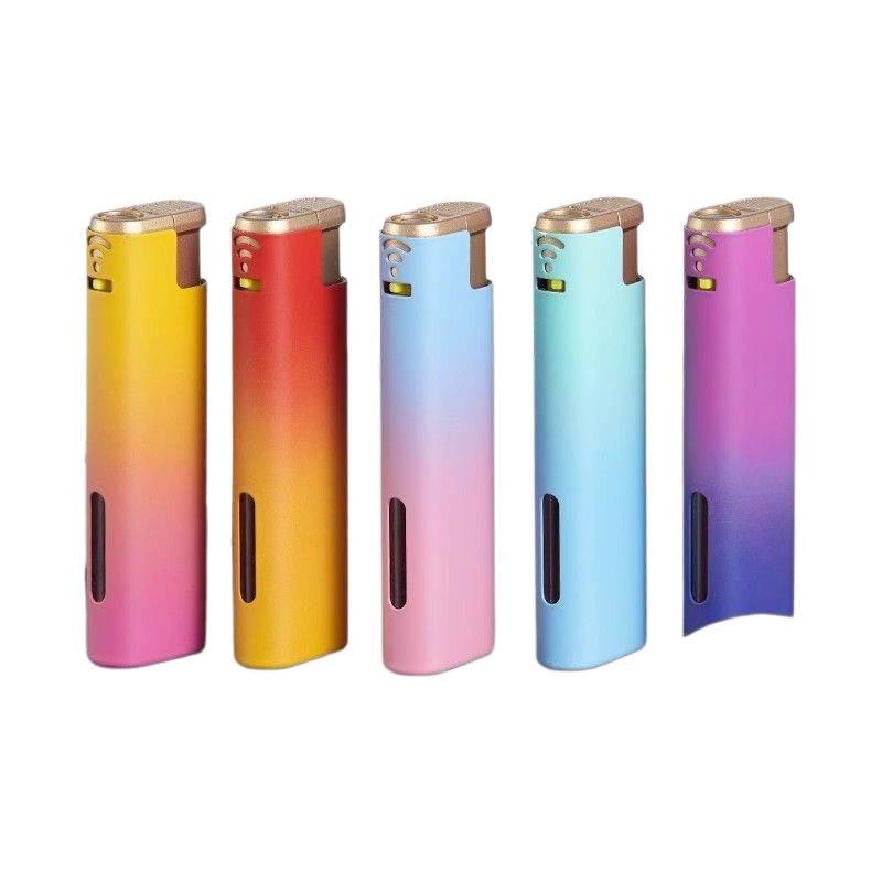 2025 Gradient Metal Windproof Lighter – Durable, Frosted, Explosion-Proof, Refillable, High-Value Design