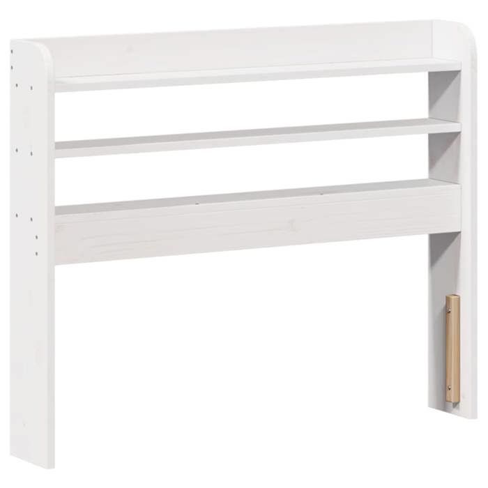 VidaXL Tête de lit avec étagères blanc 75 cm bois massif de pin, tête de lit en bois, tête de lit avec rangement, tête de 850966