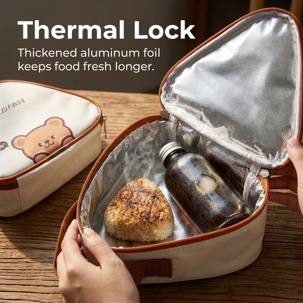 Mini Cute Picnic Bag Portable Cooler Bag Triangle Waterproof Oxford Insulated Bag Outdoor Travel Camping Thermal Lunch Bag