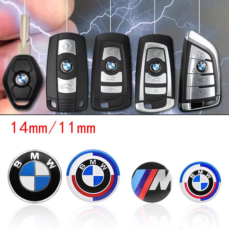For BMW G3111mm 14mm 3D Aluminum Car Key Shell Stickers Decals For BMW M M1 M2 M3 F32 E52 E53 E60 E90 E91 E92 E93 F01 F30 Auto Accessories