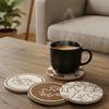 Round Cartoon Cat Cup Mat Non-slip Heat Resistant Diatom Mud Coaster Water-absorbing Waterproof Insulation Pad