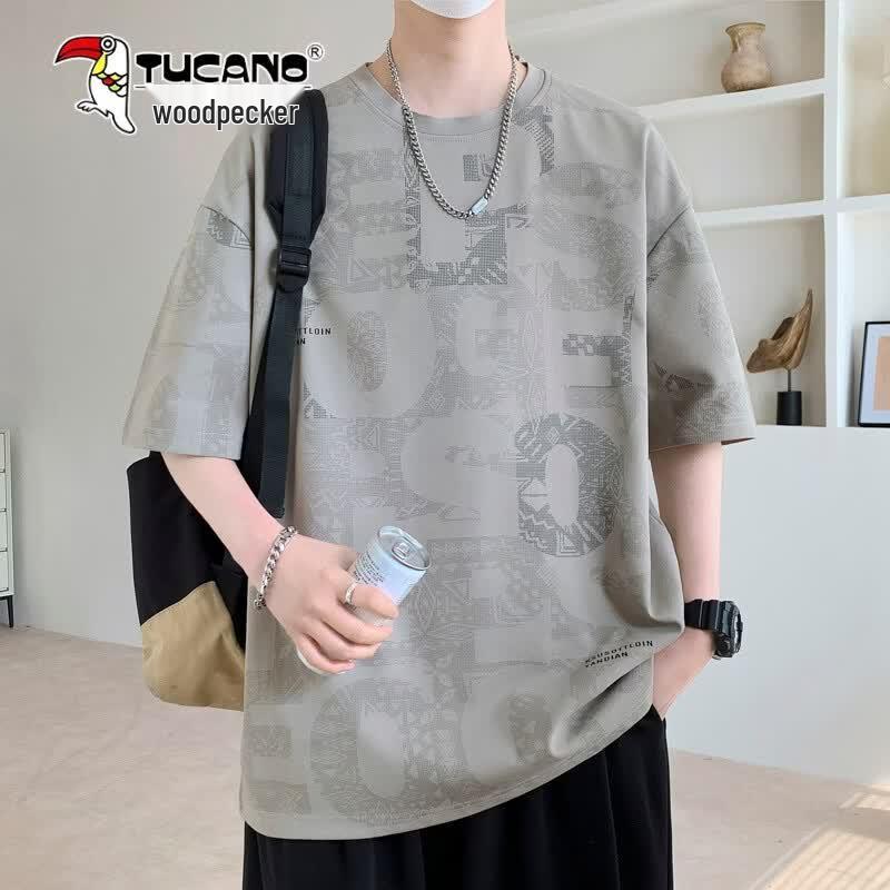 Tucano Men's Summer 7A Anti-bacterial Print Ice-Cool Quick-Dry T-Shirt