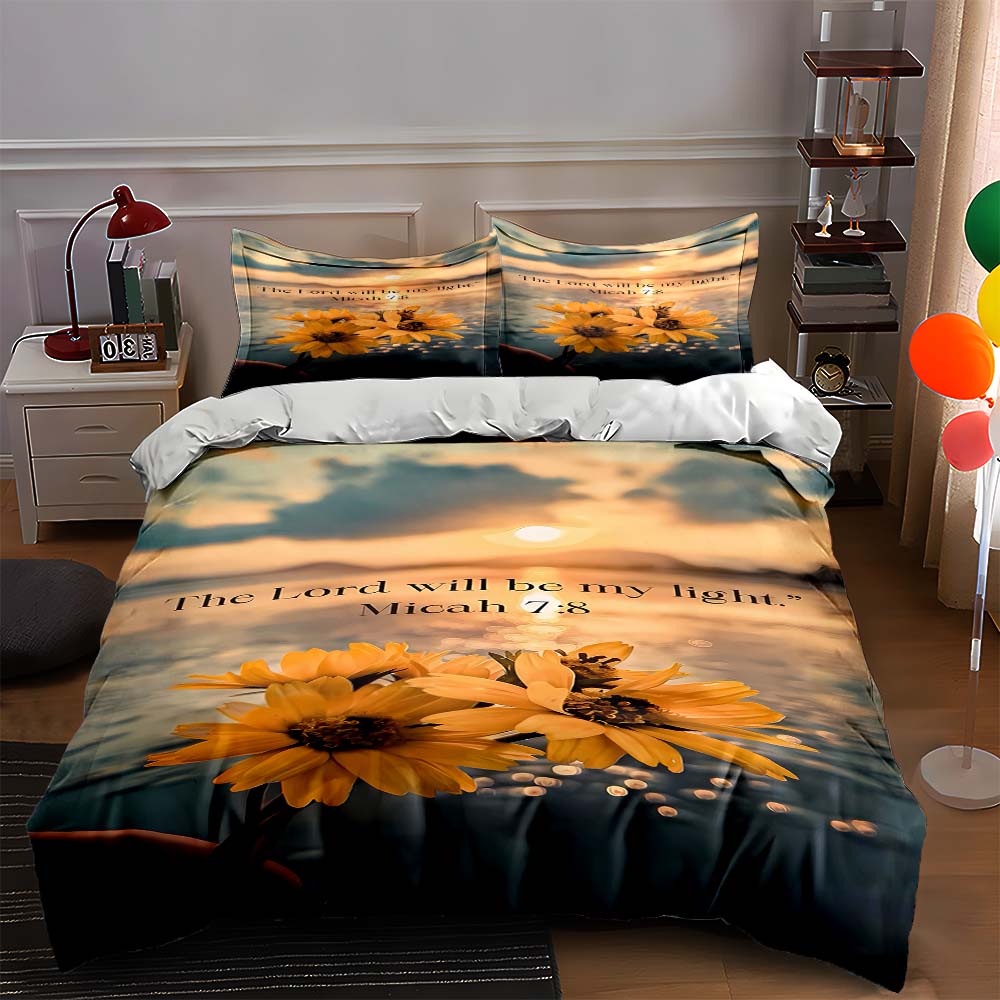 

Sunflowers sunset quote Bedding Duvet cover sets Duvet covers Pillowcases gifts (1 * Duvet Cover 2 * Pillowcases, without duvet insert) 135x200cm