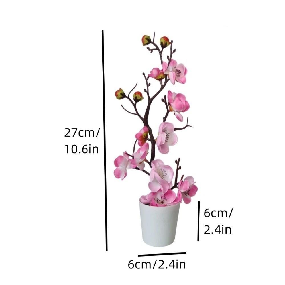 Kreative Süße Künstliche Pflaumenblüten Helle Farbe Bonsai Topfpflaumenblüte Heimdekoration Blumenornament Valentinstag