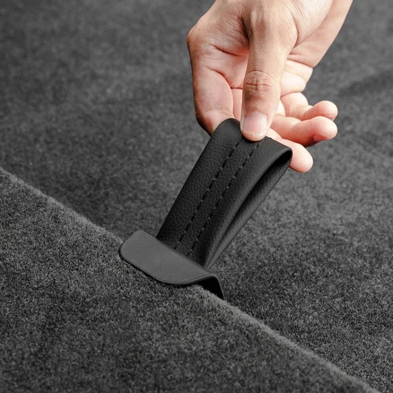 Copertura Interna Vano Bagagli Posteriore per Tesla Model Y Maniglia Piastra del Bagagliaio Corde di Tiraggio Cinghie Organizzatore per Tenere in Ordine Accessori di Ricambio con Coulisse