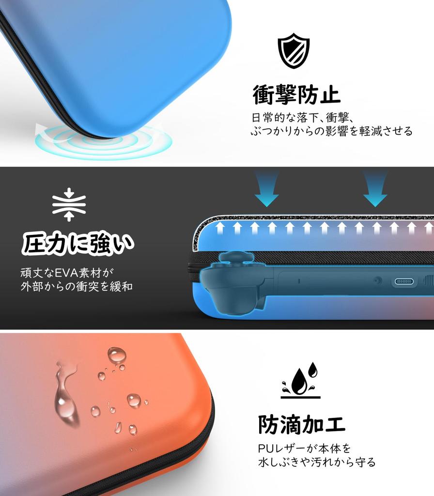 MoKo Switch 2 Carrying Case for 2nd Generation Switch Protective Storage EVA Full Large Can Store Game and Other Small Easy to BlueOrange Case, 2,