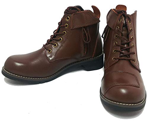 WILDWING Swallow Dark Brown 27cm Genuine Leather Motorcycle Boots - Stylish, Perfect for City Walking, Recommended for Beginners - WWM-0003-270-DBR