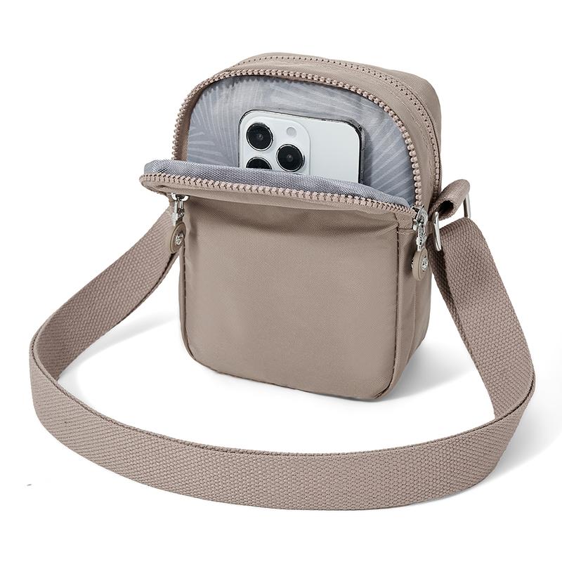 Borsa a Tracolla da Donna Multi-Scomparto in Nylon Idrorepellente Borsa a Spalla per Telefono Cellulare