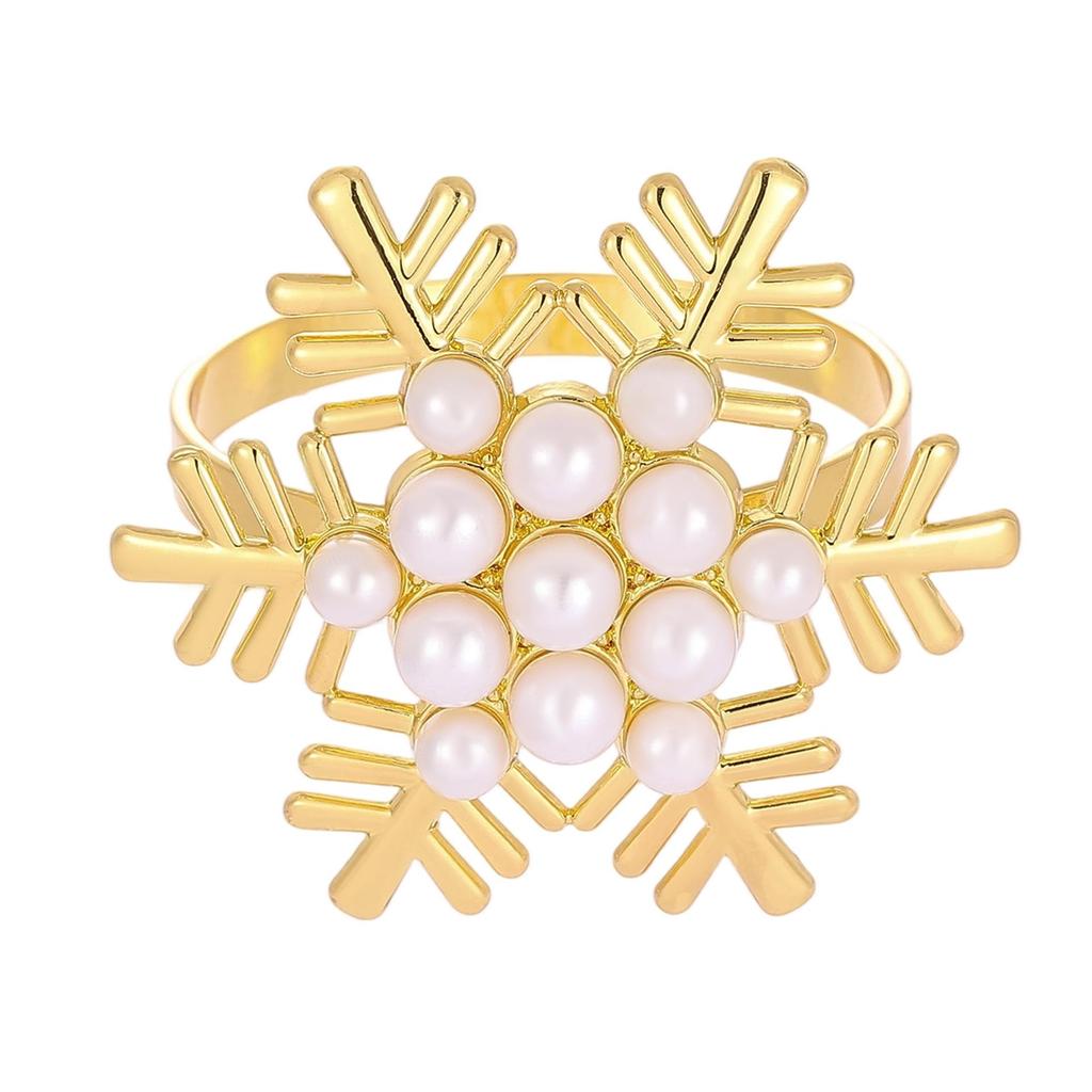 Christmas Snowflake Deer Napkin Ring - Festive Western Table Decor