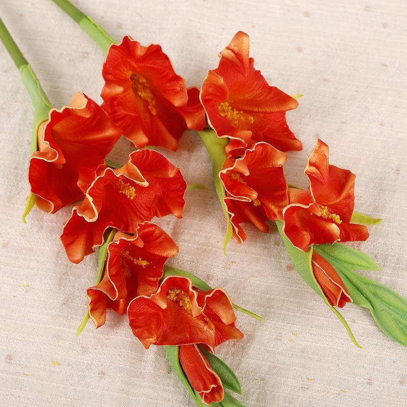 High-Quality PU Gladiolus Artificial Flower for Home & Wedding Decoration