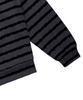 GLACK Gnt054 Slogan Stripe Cable Hooded Zip-Up Knit (Charcoal)