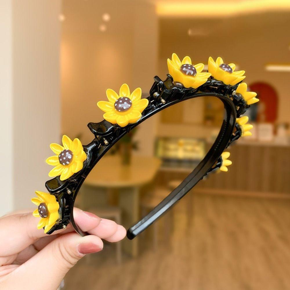 Korean Children's Wave Hair Hoop Colorful Flower Kids Teeth Headband  Headwear
