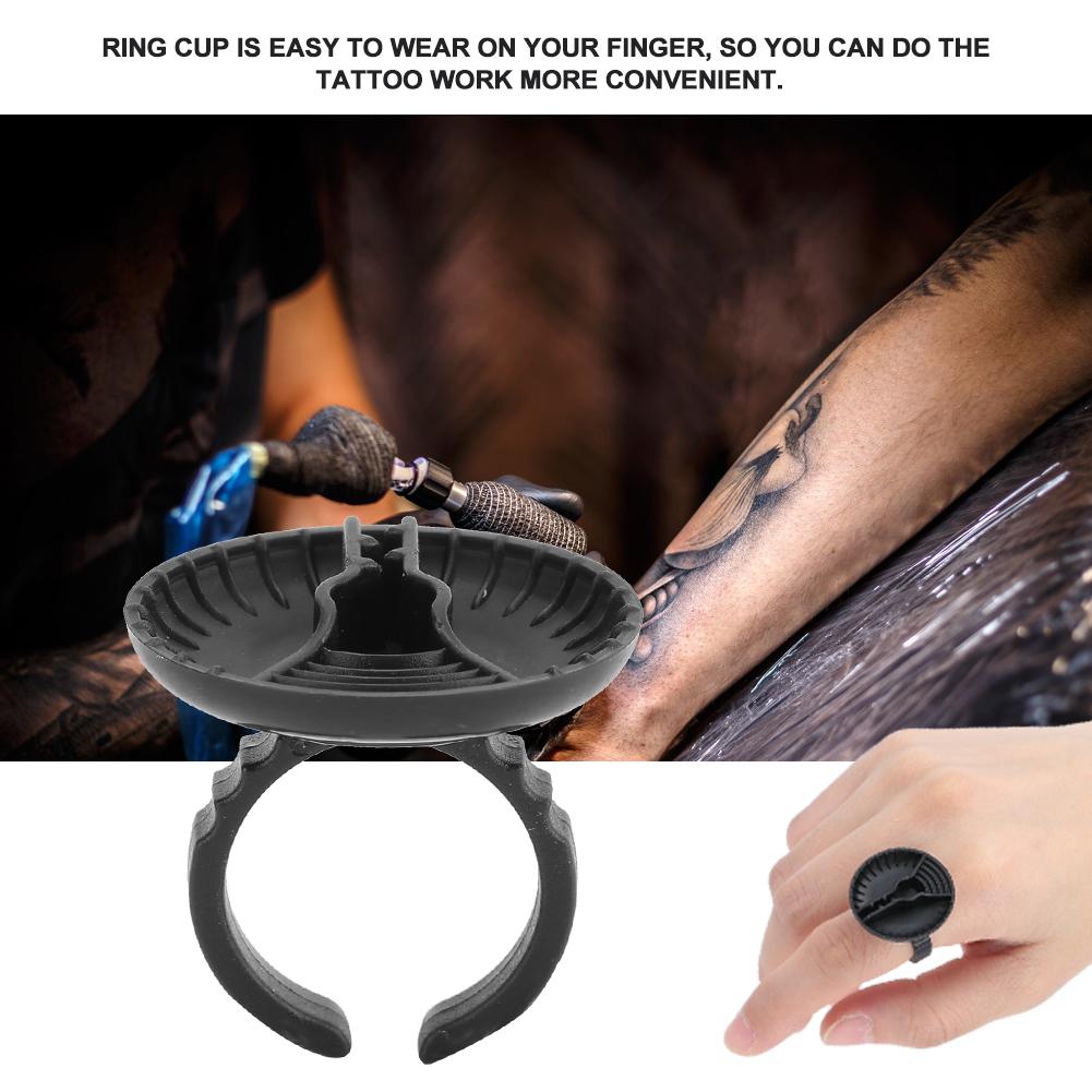 Disposable Tattoo Ink Ring Cup Container Makeup Pigment Cap Accessories Holder50Pcs