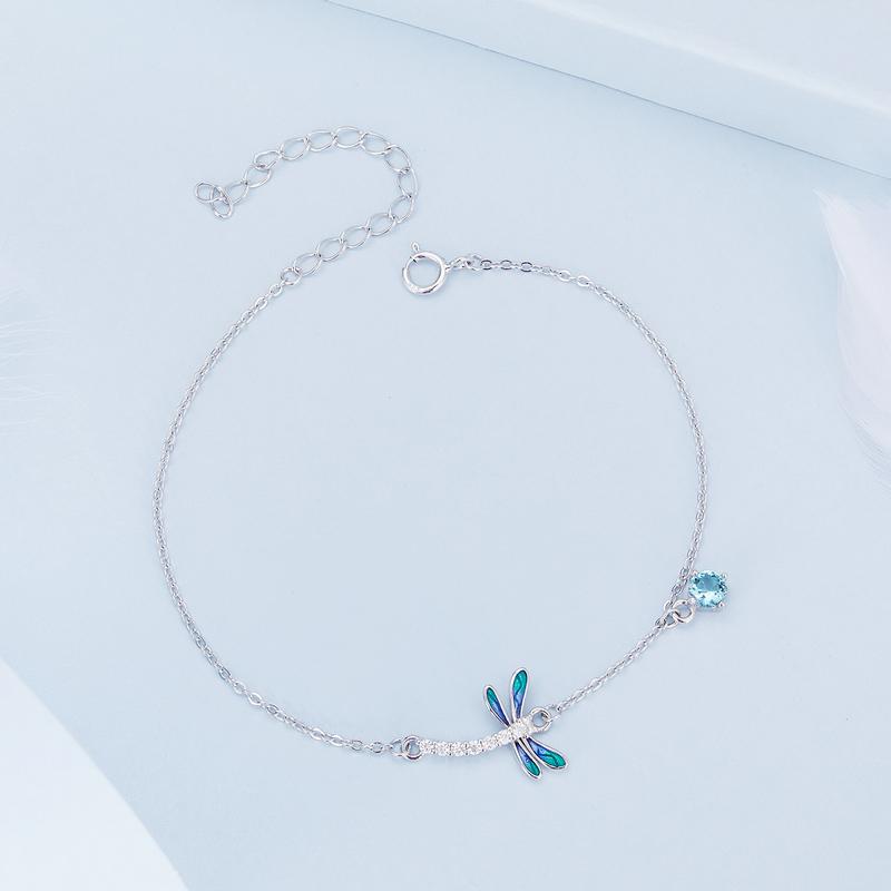 Silver Bracelet Women's Bracelet Dragonfly Cubic Zirconia 925 Sterling Silver Trusky