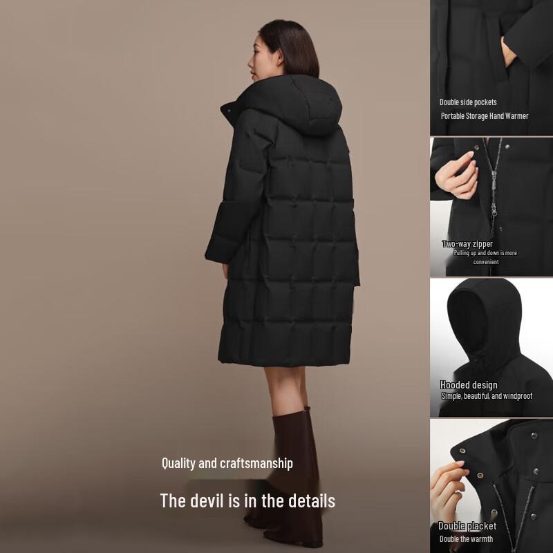 BOSIDENG B250244164 Business Elegant Bonded Hooded Down Jacket