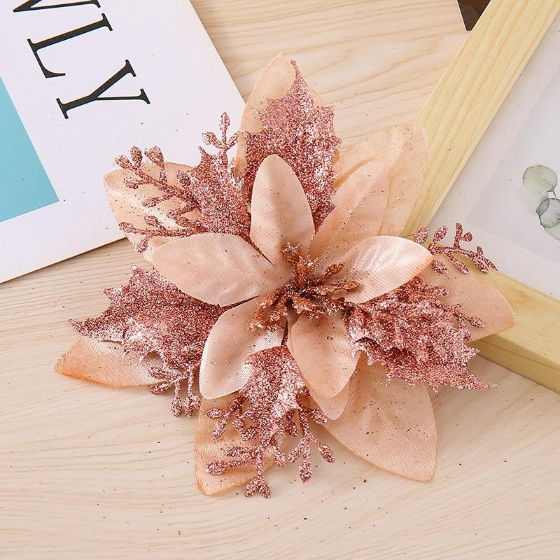 Decorations Christmas Floral With Plastic And Glitter Finish Festive Tree Decor