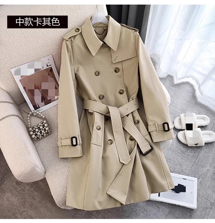 Long trench coat women's autumn clothing high-end feeling over the knee fashion waist temperament double-breasted jacket
