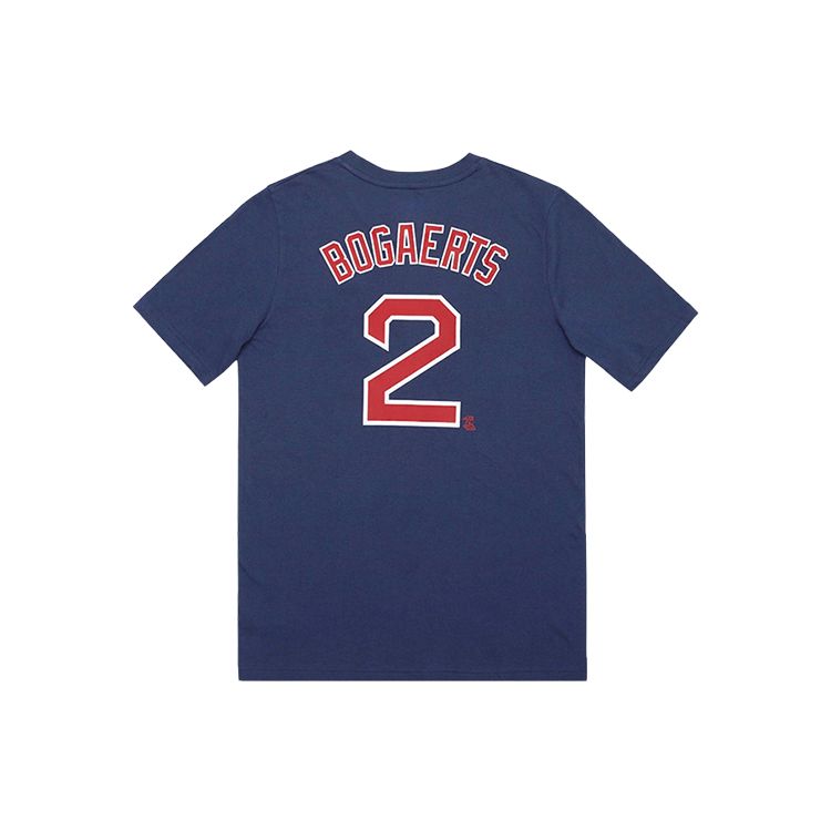 Nike MLB T-Shirt Letter Number Print Short Sleeve T-Shirt Boston Red Sox Bogaerts 2 American Vintage Kids Tops Navy-Blue 3Z3B7SAG2-BOSXB
