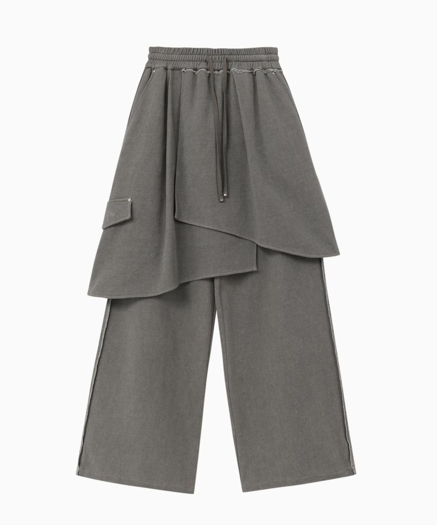 Jenyujeu Layers Wrap Sweatpants - Ash Gray