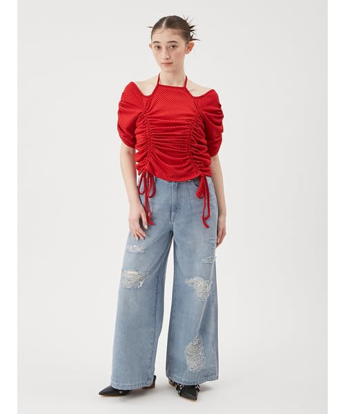 Furfur Random Gathered Cut Pullover RWCT251108 Red Women's